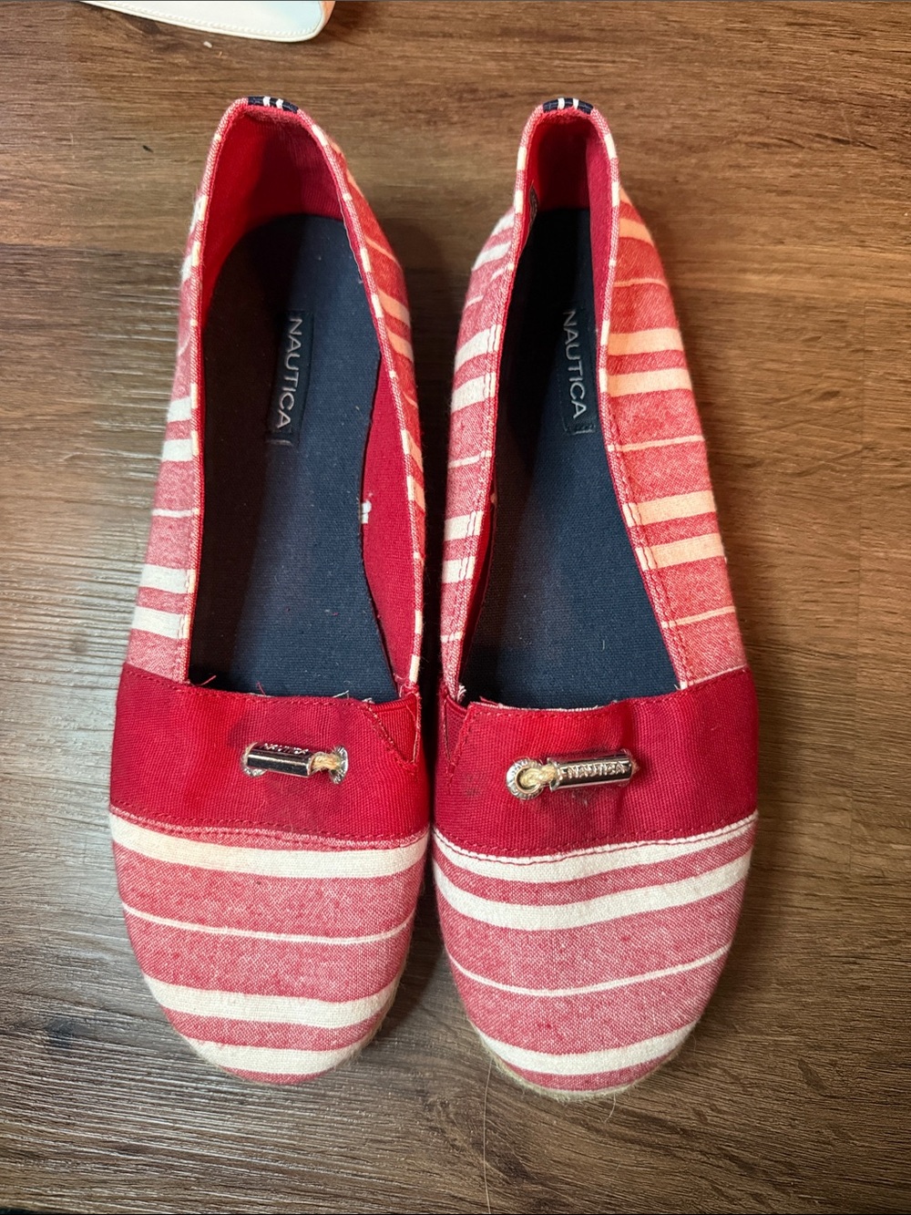 Nautica Red Striped Slip-On Flats size 8.0 EUR 38.39